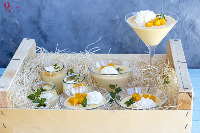 Presentación del mousse de mango - Sabor Granada Presentación del mousse de mango - Sabor Granada