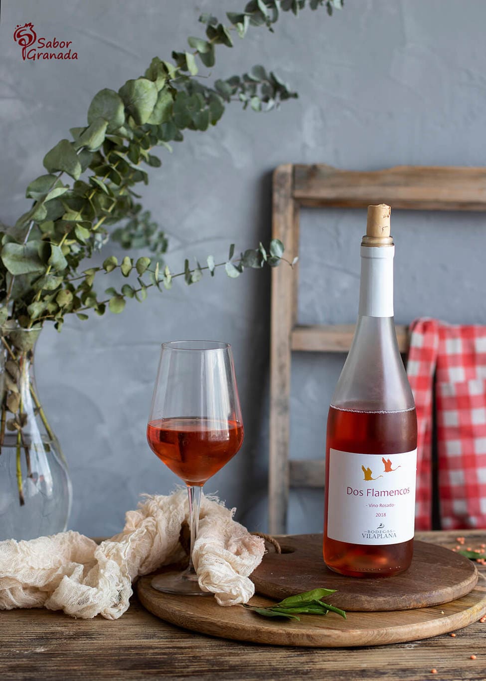 Vino rosado Dos Flamencos de Bodegas Vilaplana para la receta de ensalada con lentejas - Sabor Granada Vino rosado Dos Flamencos de Bodegas Vilaplana para la receta de ensalada con lentejas - Sabor Granada