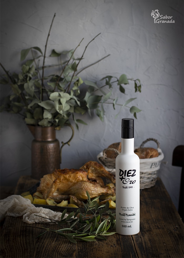 AOVE Diez+Oro para la receta de pollo con cerveza - Sabor Granada AOVE Diez+Oro para la receta de pollo con cerveza - Sabor Granada